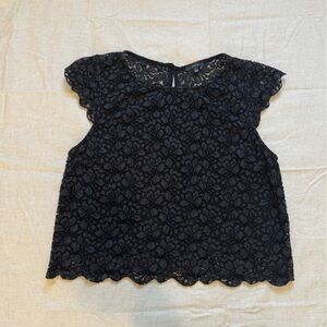 Talula Black Lace Cap Sleeve Blouse